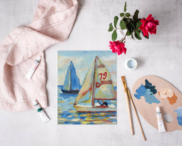 Cate Paper Co. - East Coast Regatta painting kit, impressionist painting kit - Pisgah Needleworks
