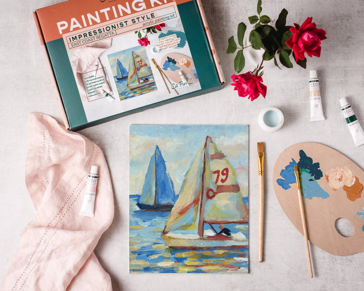 Cate Paper Co. - East Coast Regatta painting kit, impressionist painting kit - Pisgah Needleworks