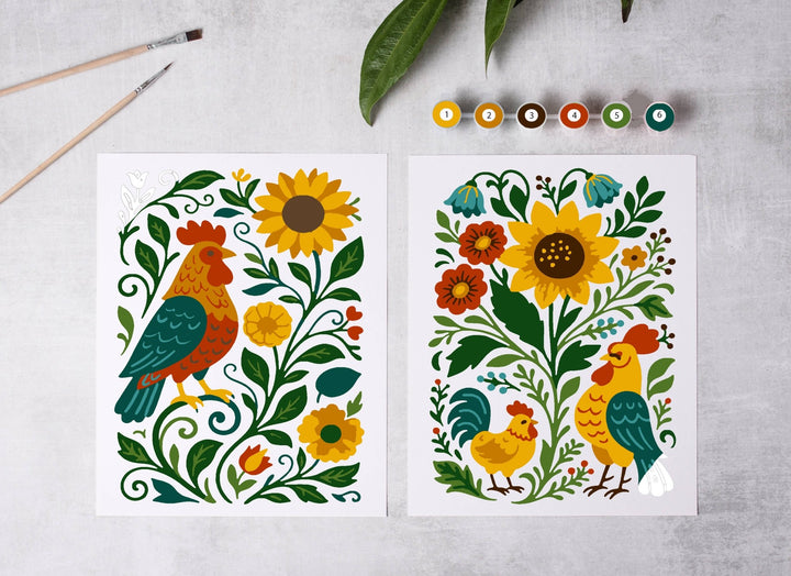 Cate Paper Co. - Flock and Flower Paint-By-Numbers kit - Pisgah Needleworks
