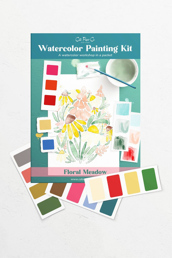 Cate Paper Co. - Floral Meadows watercolor painting kit - Pisgah Needleworks