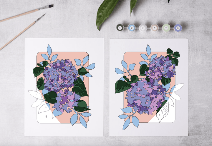 Cate Paper Co. - Hydrangea Garden Paint-By-Numbers kit - Pisgah Needleworks
