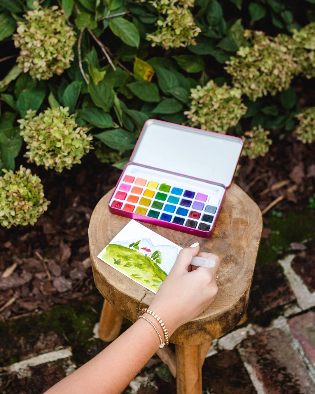 Cate Paper Co. – Italian Fields Watercolor Painting Kit (Tin Travel Set) - Pisgah Needleworks