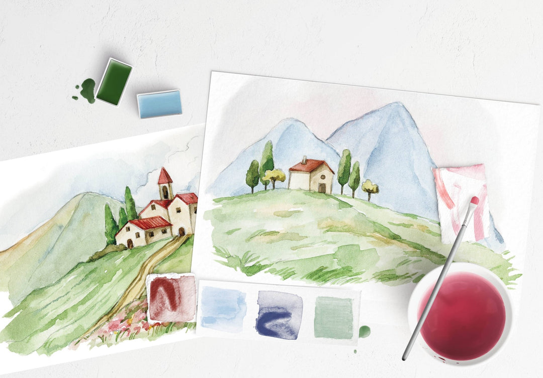 Cate Paper Co. – Italian Fields Watercolor Painting Kit (Tin Travel Set) - Pisgah Needleworks