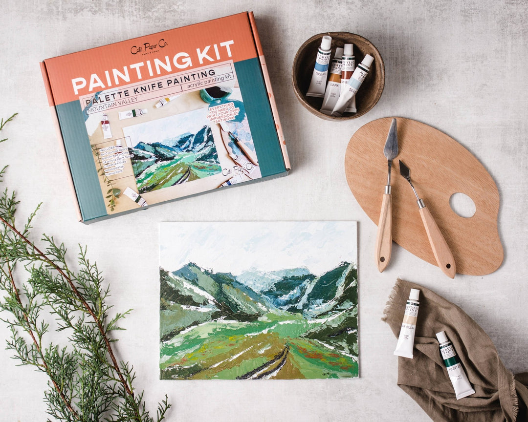 Cate Paper Co. - Mountain Valley palette knife painting kit - Pisgah Needleworks
