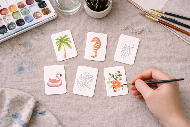 Cate Paper Co. - Paintable Watercolor Card Deck - Tropical Island - Pisgah Needleworks