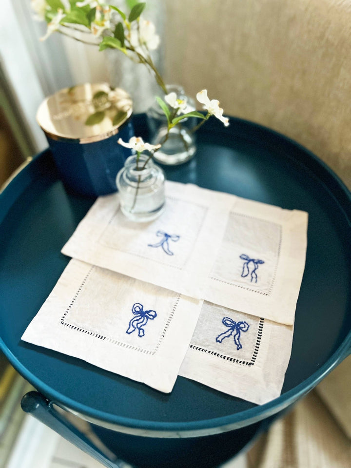 Cate Paper Co. – Ribbon Bow Napkins Embroidery Kit (Set of 4) - Pisgah Needleworks