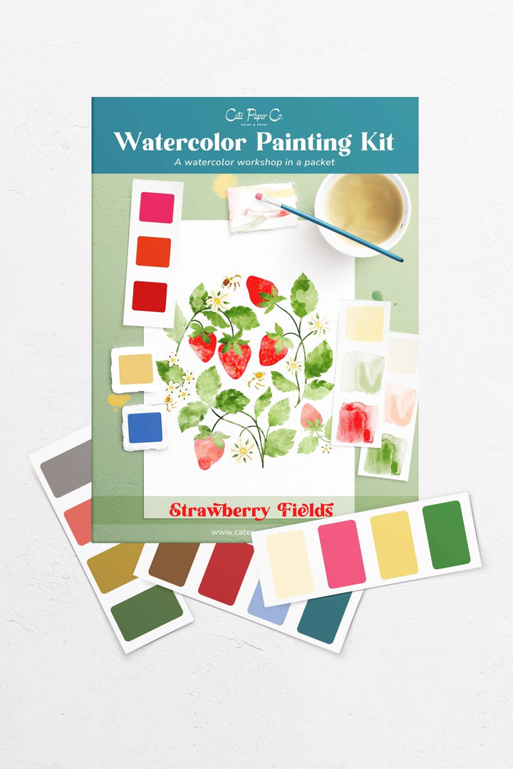 Cate Paper Co. - Strawberry Fields watercolor painting kit - Pisgah Needleworks