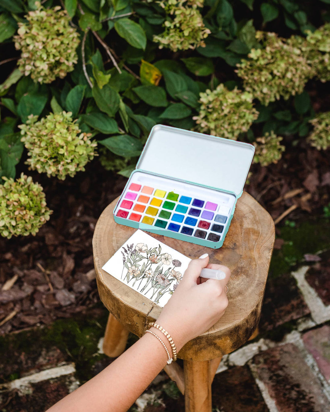 Cate Paper Co. – Wildflower Meadow Watercolor Painting Kit (Tin Travel Set) - Pisgah Needleworks