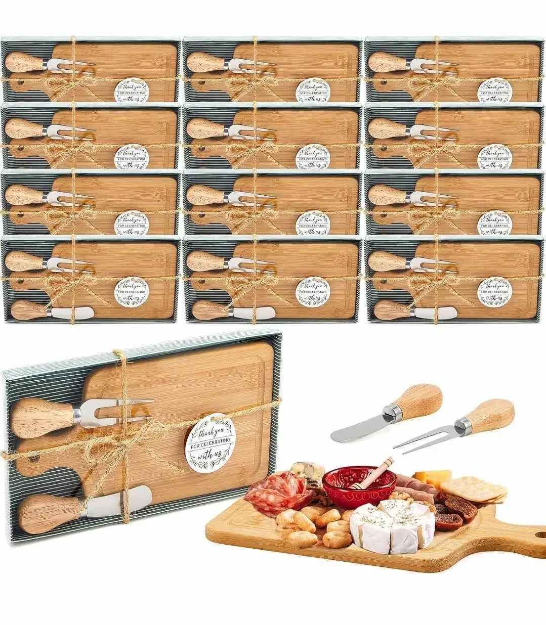The Tinkerbox LLC - Cheese Board: Round Handled Bamboo - Pisgah Needleworks