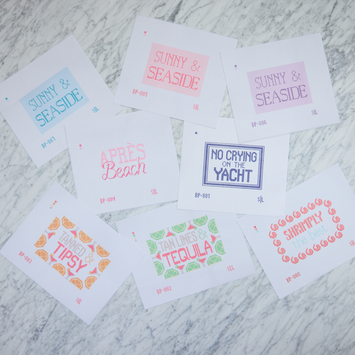 Stitch Lane Designs – Sunny &amp; Seaside Pink Needlepoint Canvas