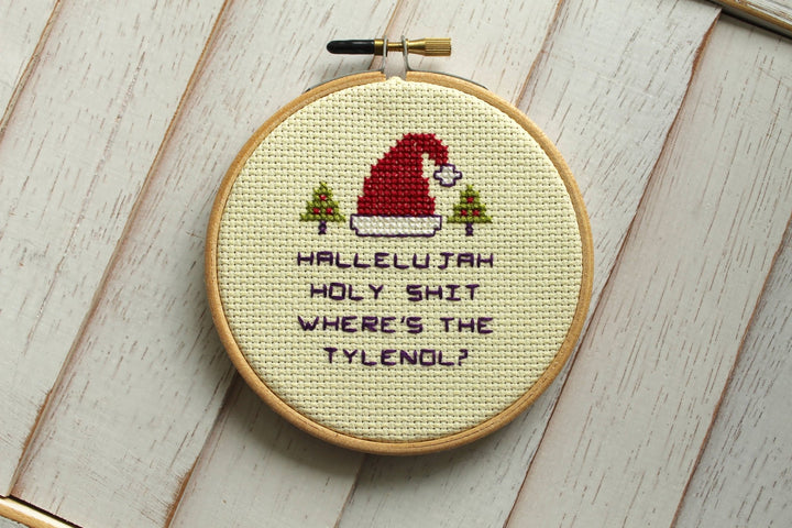 Christmas Vacation Quote Cross Stitch Kit – Funny Holiday Design - Pisgah Needleworks