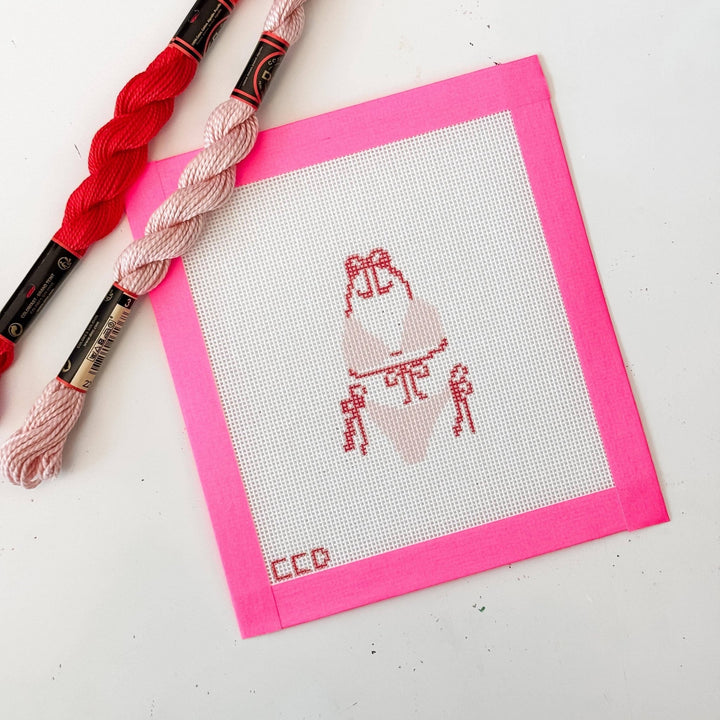 Cotswold Co Designs Bow Bikini Needlepoint Canvas – 3” Hand - Painted on 18 Mesh - Pisgah Needleworks