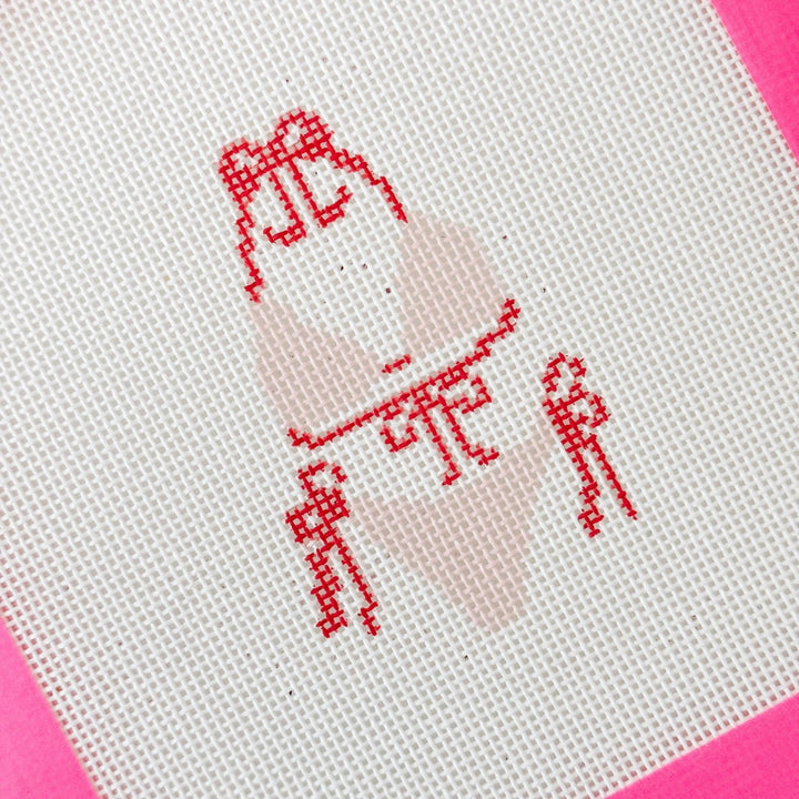 Cotswold Co Designs Bow Bikini Needlepoint Canvas – 3” Hand - Painted on 18 Mesh - Pisgah Needleworks