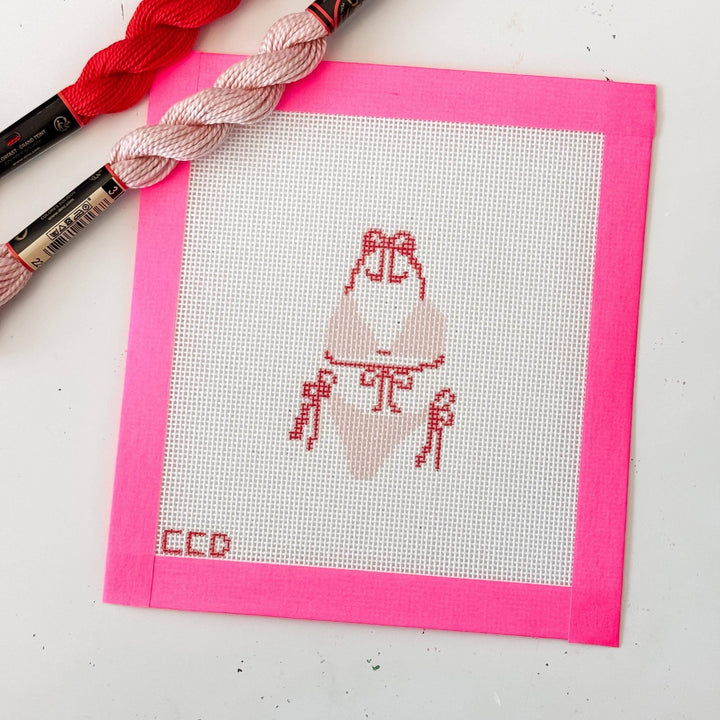 Cotswold Co Designs Bow Bikini Needlepoint Canvas – 3” Hand - Painted on 18 Mesh - Pisgah Needleworks