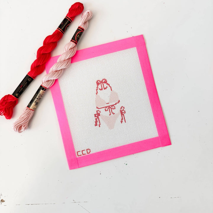 Cotswold Co Designs Bow Bikini Needlepoint Canvas – 3” Hand - Painted on 18 Mesh - Pisgah Needleworks