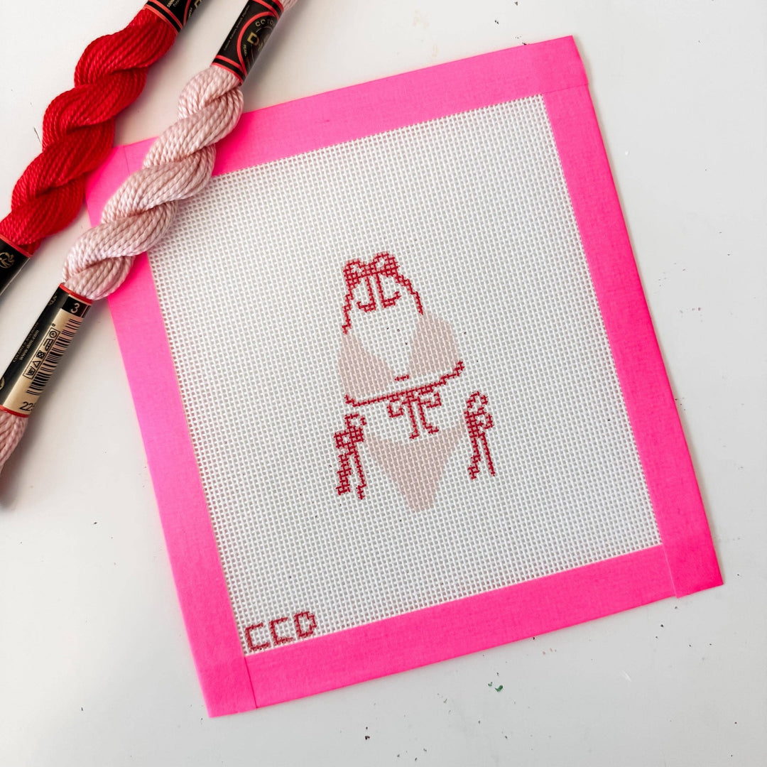 Cotswold Co Designs Bow Bikini Needlepoint Canvas – 3” Hand - Painted on 18 Mesh - Pisgah Needleworks