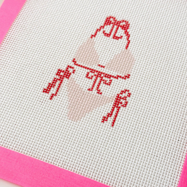 Cotswold Co Designs Bow Bikini Needlepoint Canvas – 3” Hand - Painted on 18 Mesh - Pisgah Needleworks