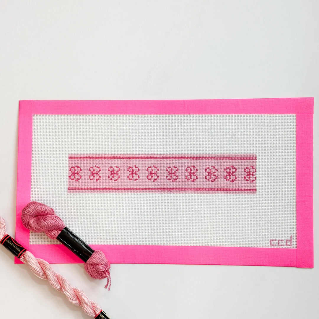 Cotswold Co Designs - Bow Coquette Key Fob Keychain Needlepoint Canvas 18 Mesh 7” - Pisgah Needleworks