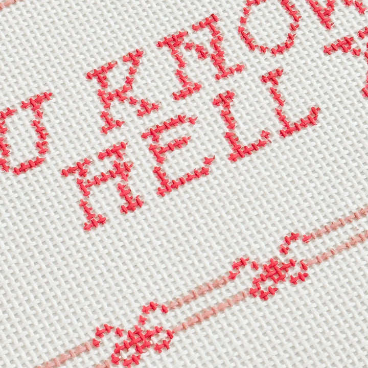 Cotswold Co Designs - Cheeky Saying Bow Needlepoint Canvas 13 Mesh 10x6” - Pisgah Needleworks