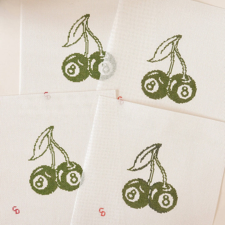 Cotswold Co Designs Cherry Eight Ball Needlepoint Canvas | 3" x 4" | 18 Mesh - Pisgah Needleworks