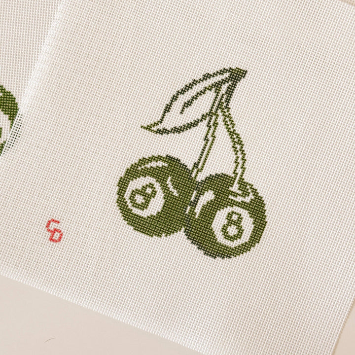 Cotswold Co Designs Cherry Eight Ball Needlepoint Canvas | 3" x 4" | 18 Mesh - Pisgah Needleworks