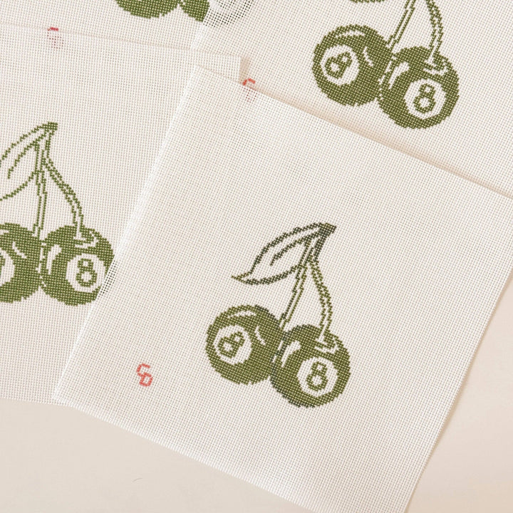 Cotswold Co Designs Cherry Eight Ball Needlepoint Canvas | 3" x 4" | 18 Mesh - Pisgah Needleworks