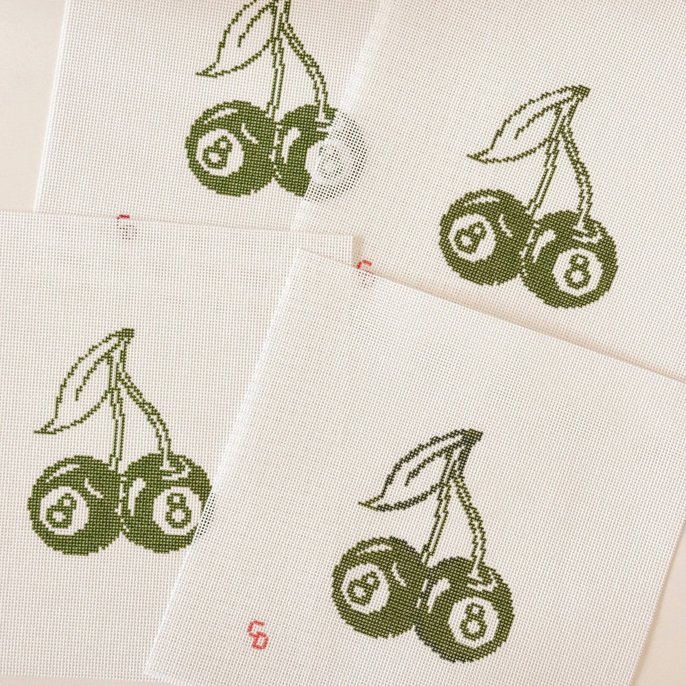 Cotswold Co Designs Cherry Eight Ball Needlepoint Canvas | 3" x 4" | 18 Mesh - Pisgah Needleworks