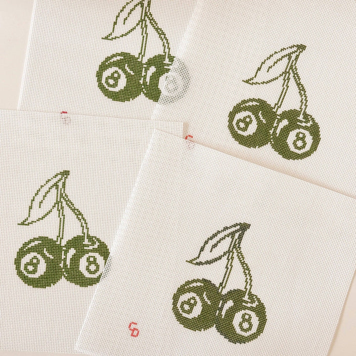 Cotswold Co Designs Cherry Eight Ball Needlepoint Canvas | 3" x 4" | 18 Mesh - Pisgah Needleworks