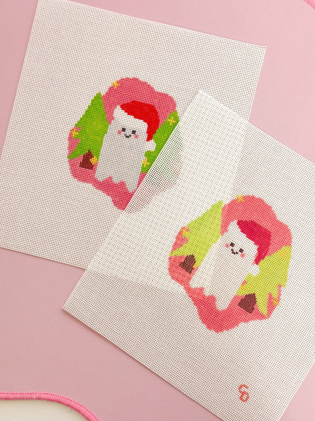 Cotswold Co Designs – Christmas Ghost Aesthetic Needlepoint Canvas | 18 Mesh - Pisgah Needleworks