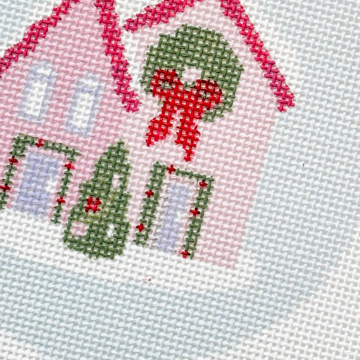 Cotswold Co Designs - Christmas Houses Ornament Needlepoint Canvas 18 Mesh 4” - Pisgah Needleworks