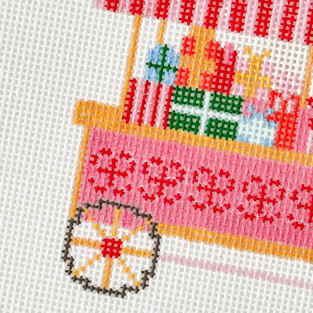 Cotswold Co Designs Christmas Trolley Cart Needlepoint Canvas | 4" | 18 Mesh - Pisgah Needleworks