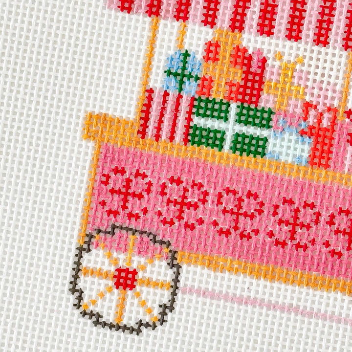 Cotswold Co Designs Christmas Trolley Cart Needlepoint Canvas | 4" | 18 Mesh - Pisgah Needleworks
