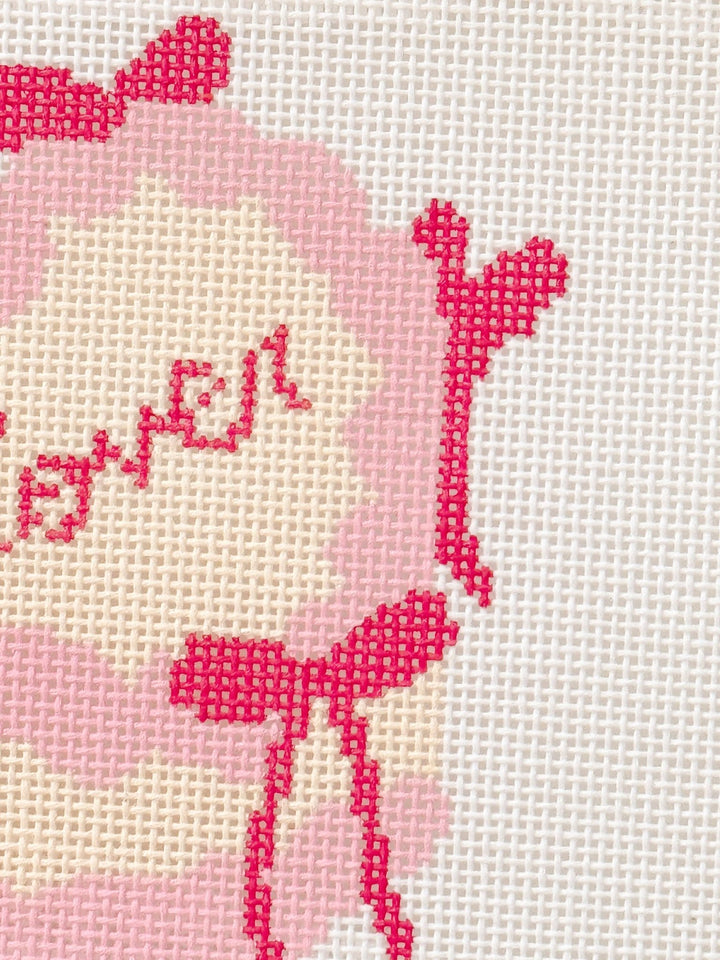 Cotswold Co Designs Coquette Bow Heart Cake Needlepoint Canvas | 4" | 18 Mesh - Pisgah Needleworks