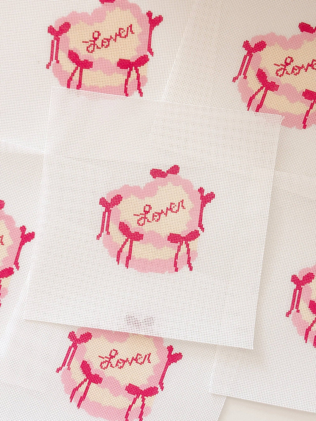 Cotswold Co Designs Coquette Bow Heart Cake Needlepoint Canvas | 4" | 18 Mesh - Pisgah Needleworks