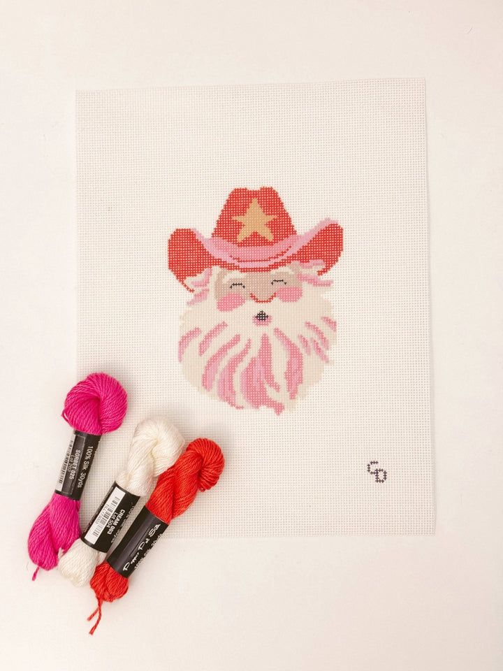 Cotswold Co Designs Country Santa Cowboy Needlepoint Canvas | 18 Mesh - Pisgah Needleworks