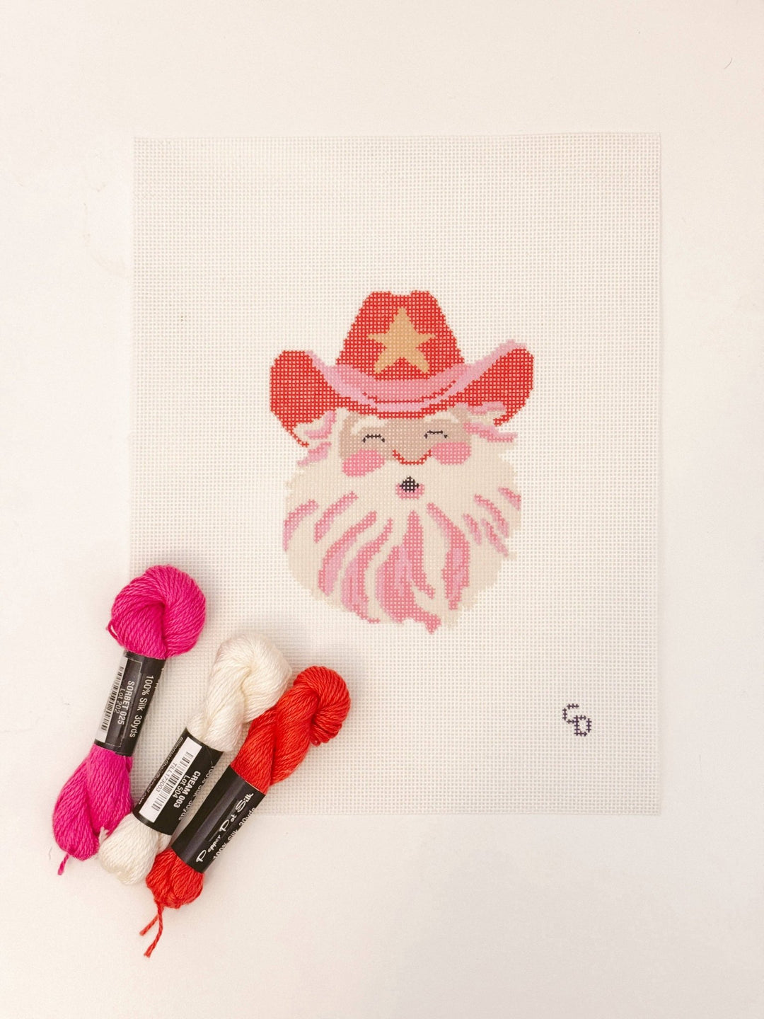Cotswold Co Designs Country Santa Cowboy Needlepoint Canvas | 18 Mesh - Pisgah Needleworks
