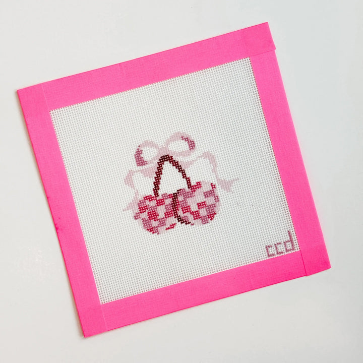 Cotswold Co Designs - Disco Cherries Coquette Needlepoint Canvas, 18 mesh, 3” - Pisgah Needleworks
