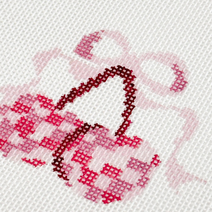 Cotswold Co Designs Disco Cherry Needlepoint Canvas – 2” Hand - Painted on 18 Mesh - Pisgah Needleworks