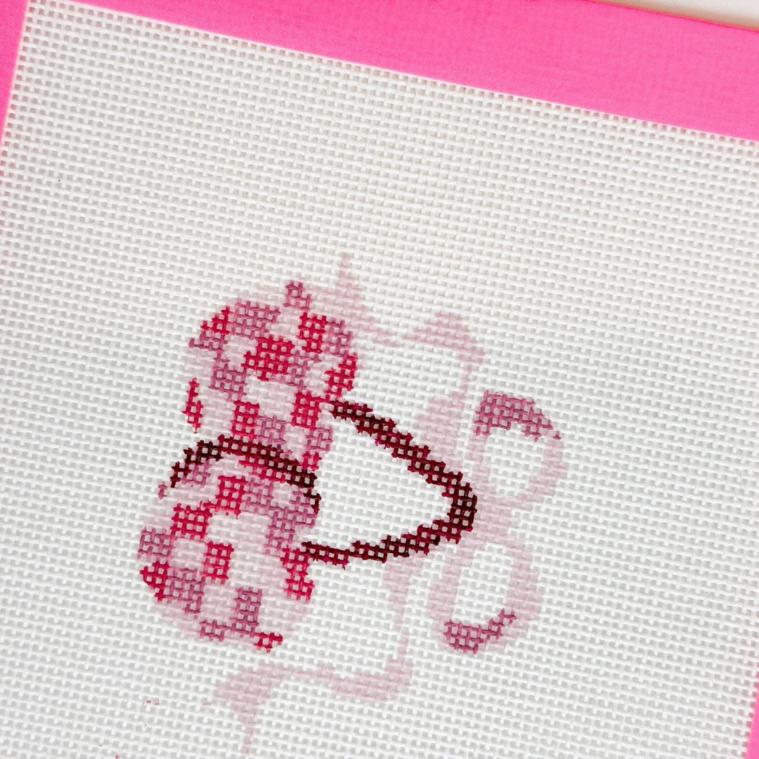 Cotswold Co Designs Disco Cherry Needlepoint Canvas – 2” Hand - Painted on 18 Mesh - Pisgah Needleworks