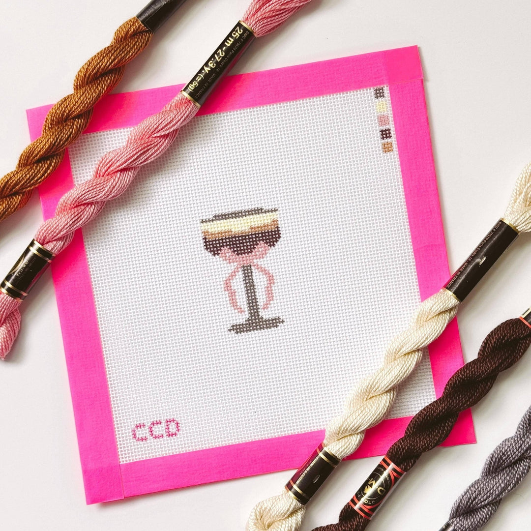 Cotswold Co Designs – Espresso Martini Needlepoint Canvas (2") – 18 Mesh - Pisgah Needleworks