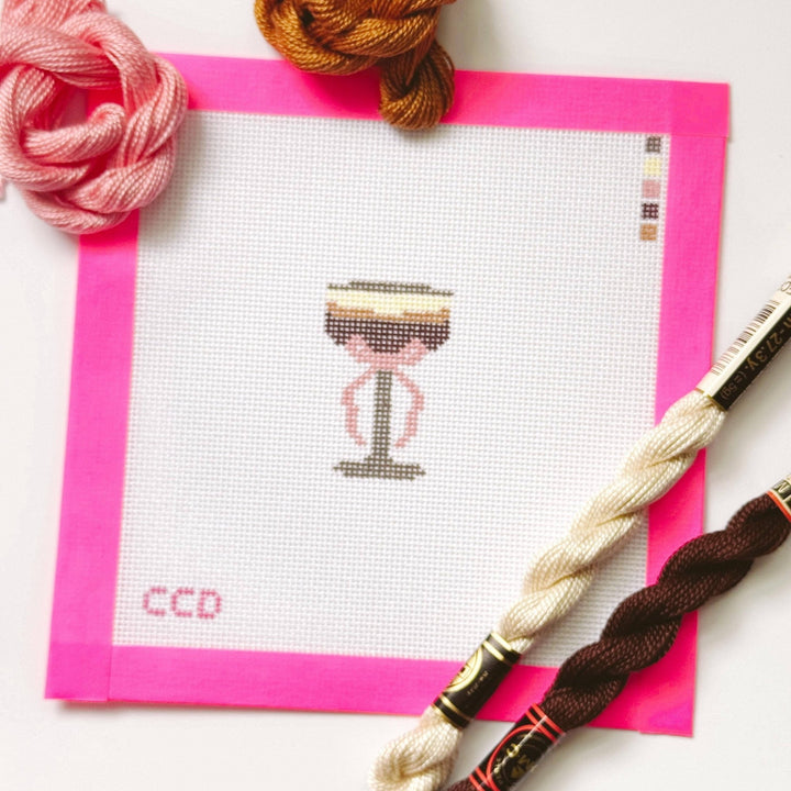 Cotswold Co Designs – Espresso Martini Needlepoint Canvas (2") – 18 Mesh - Pisgah Needleworks