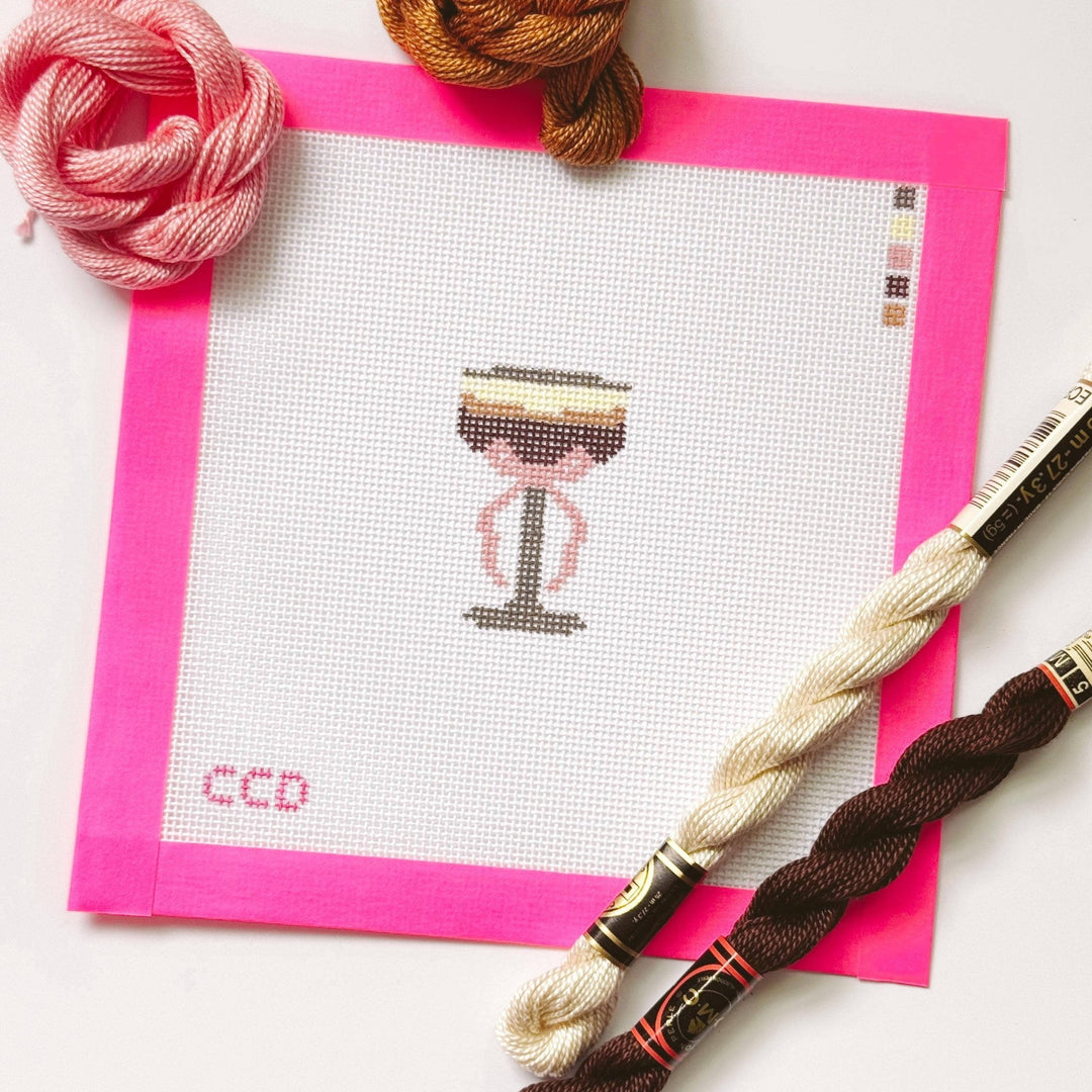 Cotswold Co Designs – Espresso Martini Needlepoint Canvas (2") – 18 Mesh - Pisgah Needleworks