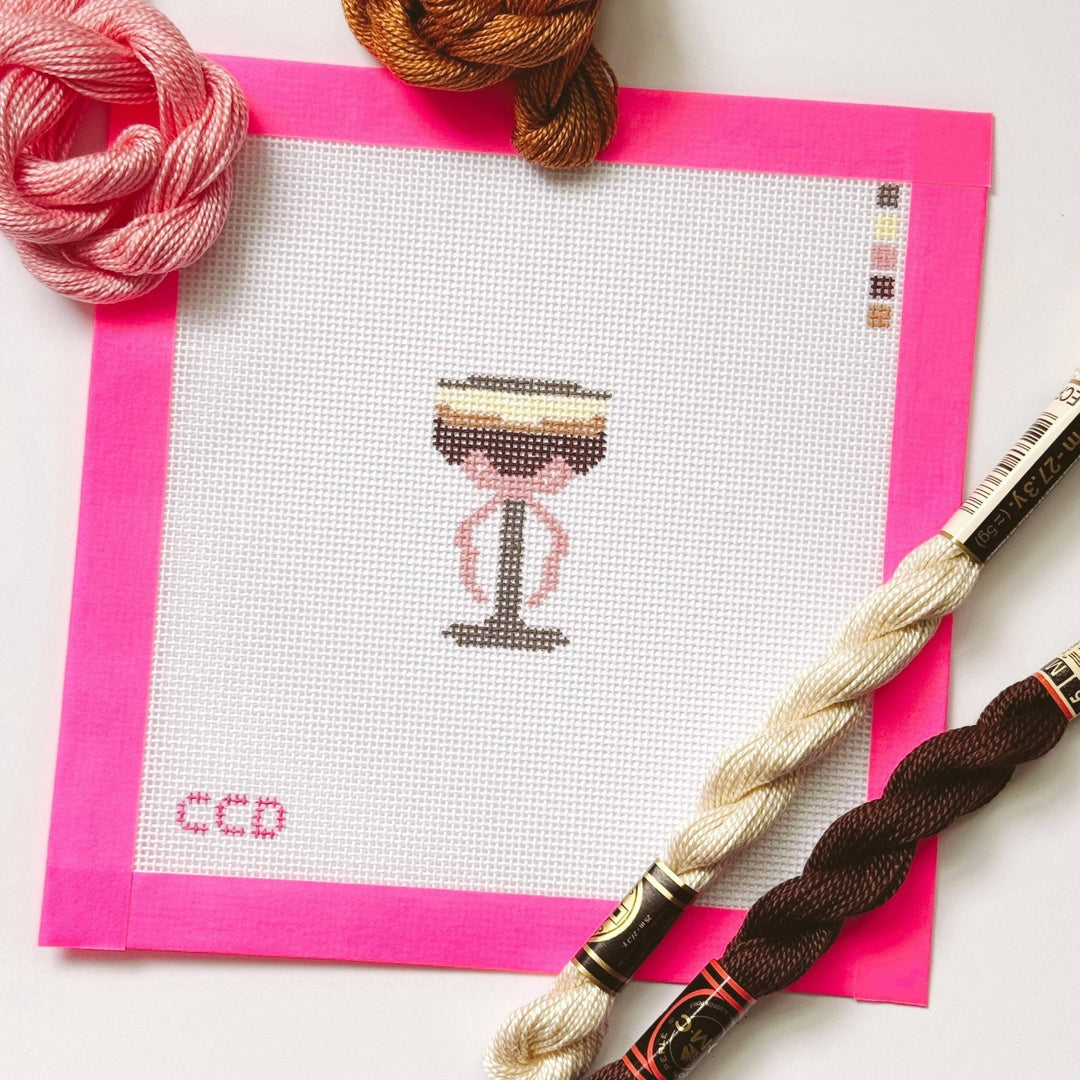 Cotswold Co Designs – Espresso Martini Needlepoint Canvas (2") – 18 Mesh - Pisgah Needleworks