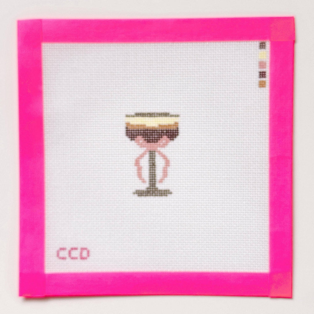 Cotswold Co Designs – Espresso Martini Needlepoint Canvas (2") – 18 Mesh - Pisgah Needleworks