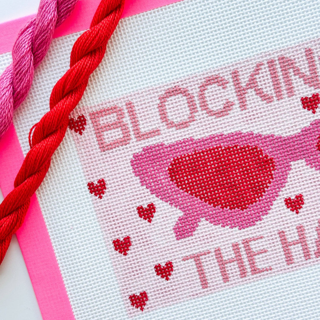 Cotswold Co. Designs Hand - Painted Needlepoint Canvas – “Blocking Out the Haters” Sunglasses Case, 9x4.4”, 13 Mesh - Pisgah Needleworks