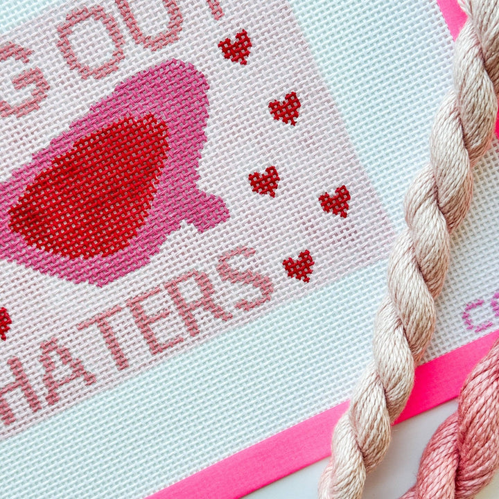 Cotswold Co. Designs Hand - Painted Needlepoint Canvas – “Blocking Out the Haters” Sunglasses Case, 9x4.4”, 13 Mesh - Pisgah Needleworks