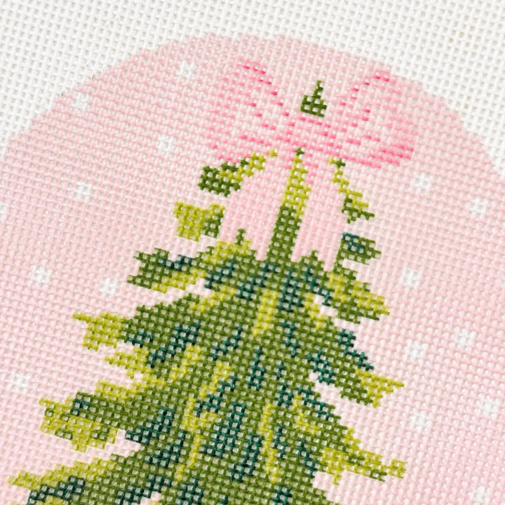 Cotswold Co. Designs Hand - Painted Needlepoint Canvas – Bow Christmas Tree Ornament, 4”, 18 Mesh - Pisgah Needleworks
