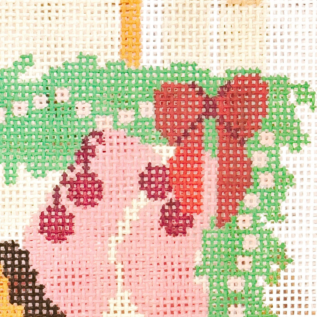 Cotswold Co. Designs Hand - Painted Needlepoint Canvas – Christmas Fireplace, 8”, 18 Mesh - Pisgah Needleworks