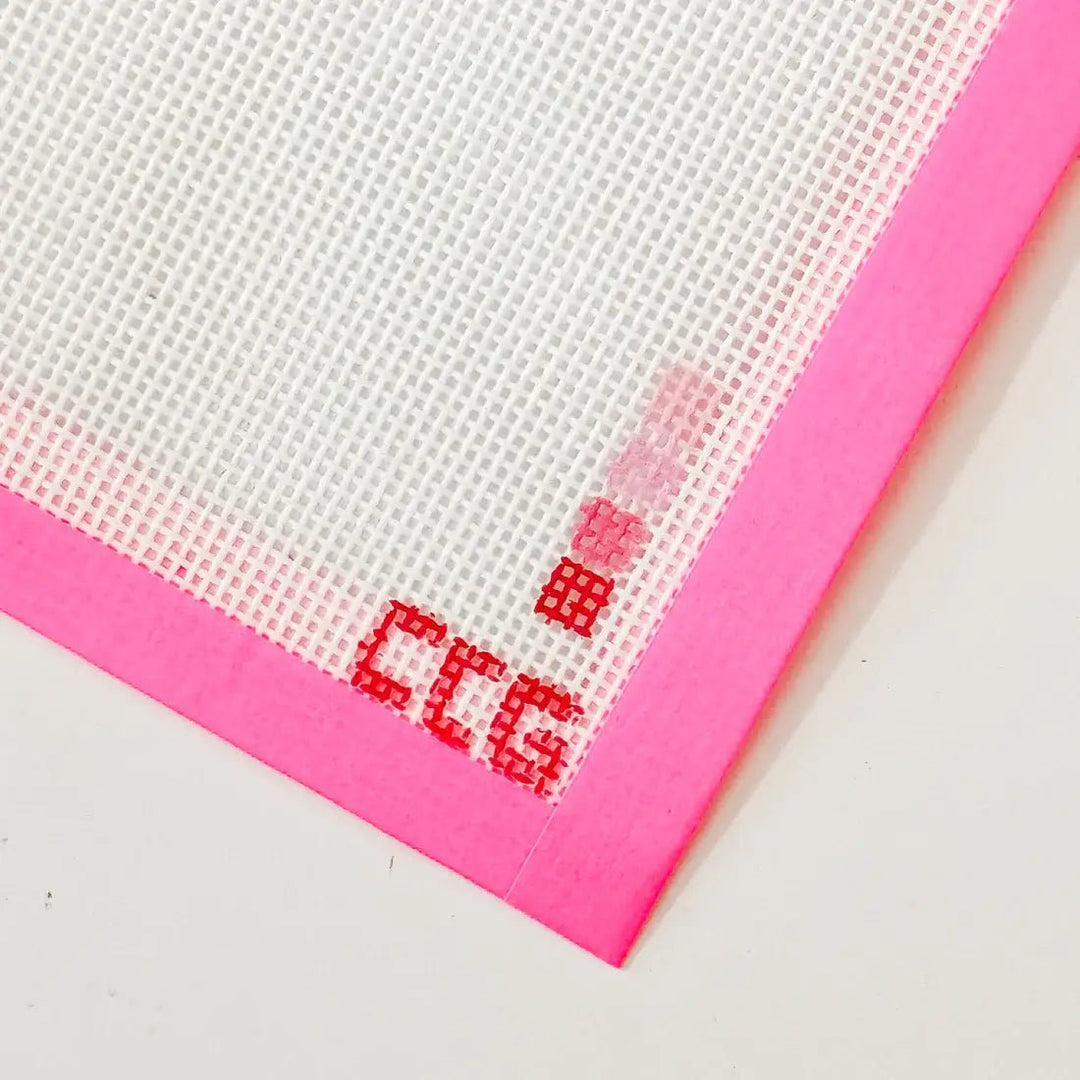 Cotswold Co Designs - Hand - Painted Pink Cowgirl Hat Needlepoint Canvas | 3” Canvas - Pisgah Needleworks