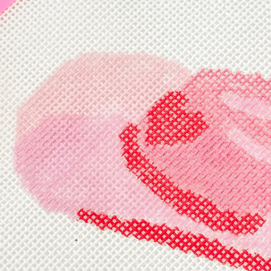 Cotswold Co Designs - Hand - Painted Pink Cowgirl Hat Needlepoint Canvas | 3” Canvas - Pisgah Needleworks